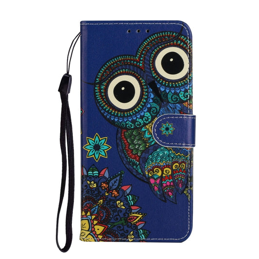 For Samsung Galaxy A52 5G / 4G Oil Embossed Coloured Drawing Pattern Horizontal Flip PU Leather Case with Holder & Card Slots & Wallet(Blue Owl) by buy2fix