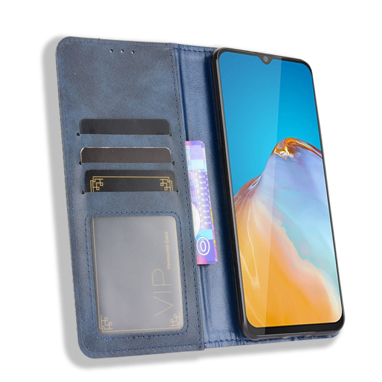 For Cubot Note 20 / Note 20 Pro Magnetic Buckle Retro Texture Horizontal Flip Leather Case with Holder & Card Slots & Photo Frame(Blue) - More Brand by buy2fix | Online Shopping UK | buy2fix
