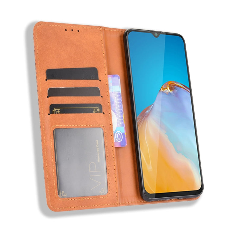 For Cubot Note 20 / Note 20 Pro Magnetic Buckle Retro Texture Horizontal Flip Leather Case with Holder & Card Slots & Photo Frame(Brown) - More Brand by buy2fix | Online Shopping UK | buy2fix