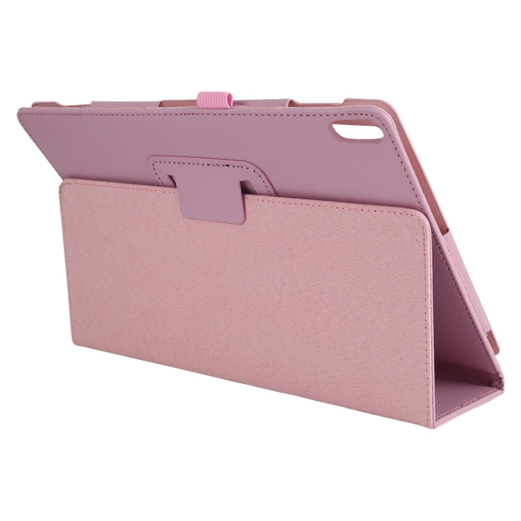 For Lenovo Tab 4 10 Plus (TB-X704) / Tab 4 10 (TB-X304) Litchi Texture Solid Color Horizontal Flip Leather Case with Holder & Pen Slot(Pink) by buy2fix
