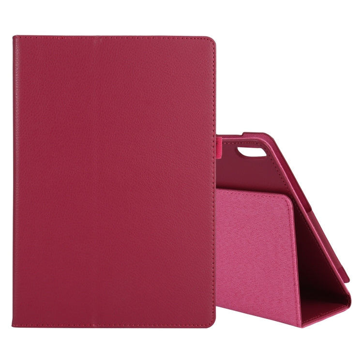 For Lenovo Tab 4 10 Plus (TB-X704) / Tab 4 10 (TB-X304) Litchi Texture Solid Color Horizontal Flip Leather Case with Holder & Pen Slot(Rose Red) - Lenovo by buy2fix | Online Shopping UK | buy2fix