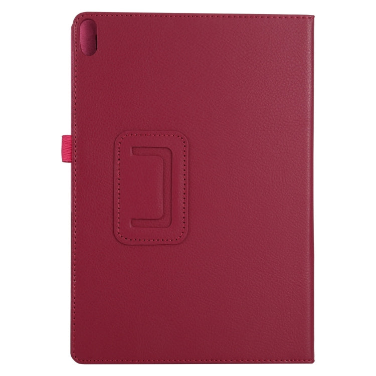 For Lenovo Tab 4 10 Plus (TB-X704) / Tab 4 10 (TB-X304) Litchi Texture Solid Color Horizontal Flip Leather Case with Holder & Pen Slot(Rose Red) - Lenovo by buy2fix | Online Shopping UK | buy2fix