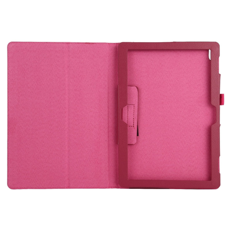 For Lenovo Tab 4 10 Plus (TB-X704) / Tab 4 10 (TB-X304) Litchi Texture Solid Color Horizontal Flip Leather Case with Holder & Pen Slot(Rose Red) - Lenovo by buy2fix | Online Shopping UK | buy2fix