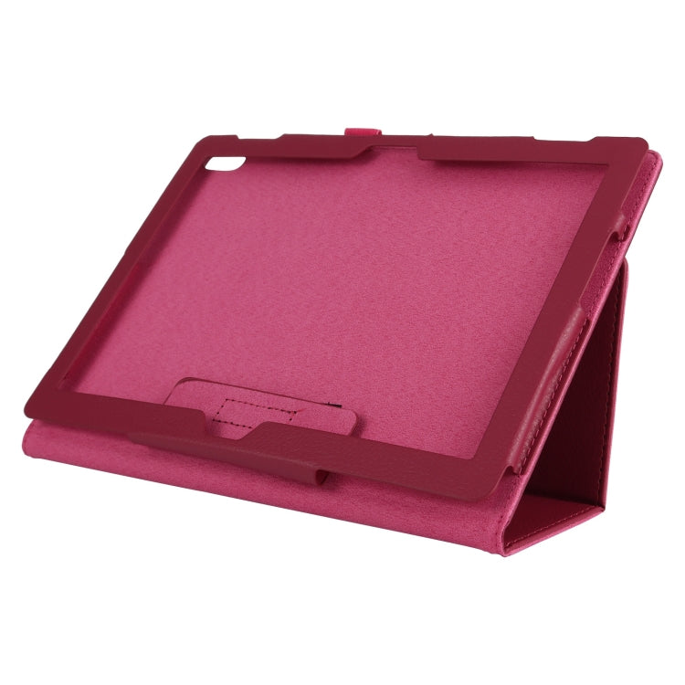 For Lenovo Tab 4 10 Plus (TB-X704) / Tab 4 10 (TB-X304) Litchi Texture Solid Color Horizontal Flip Leather Case with Holder & Pen Slot(Rose Red) - Lenovo by buy2fix | Online Shopping UK | buy2fix