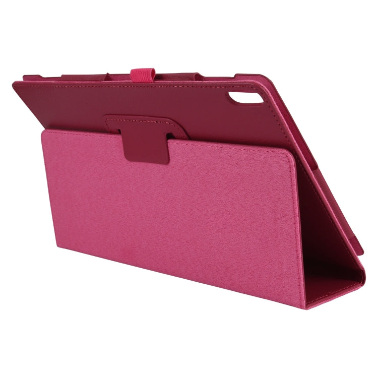 For Lenovo Tab 4 10 Plus (TB-X704) / Tab 4 10 (TB-X304) Litchi Texture Solid Color Horizontal Flip Leather Case with Holder & Pen Slot(Rose Red) - Lenovo by buy2fix | Online Shopping UK | buy2fix