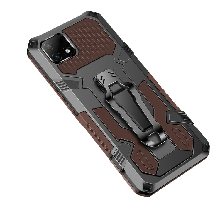 For OPPO Realme C21 / C20 Armor Warrior Shockproof PC + TPU Protective Case(Coffee) - Realme Cases by buy2fix | Online Shopping UK | buy2fix
