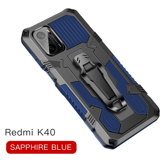 For Xiaomi Poco F3 Armor Warrior Shockproof PC + TPU Protective Case(Blue) by buy2fix