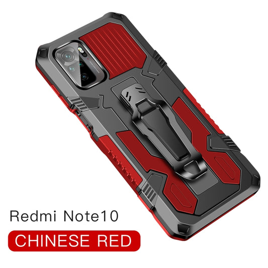 For Xiaomi Redmi Note 10 / 10S Armor Warrior Shockproof PC + TPU Protective Case(Red) by buy2fix