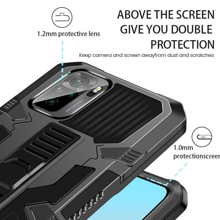 For Xiaomi Poco F3 Vanguard Warrior All Inclusive Double-color Shockproof TPU + PC Protective Case with Holder(Black) - Xiaomi Cases by buy2fix | Online Shopping UK | buy2fix
