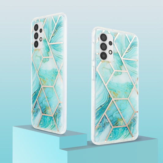 For Samsung Galaxy A32 5G 3D Electroplating Marble Pattern TPU Protective Case(Blue) by buy2fix
