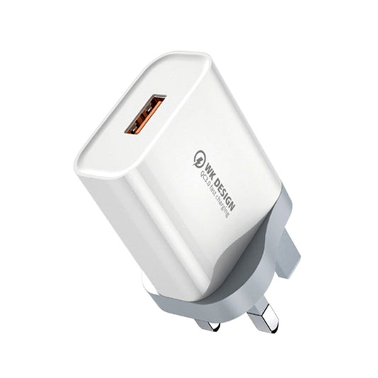 WK WP-U57 Max 18W Maxspeed QC3.0 Fast Charger + USB to Micro USB Data Cable, Plug Type:UK Plug by WK