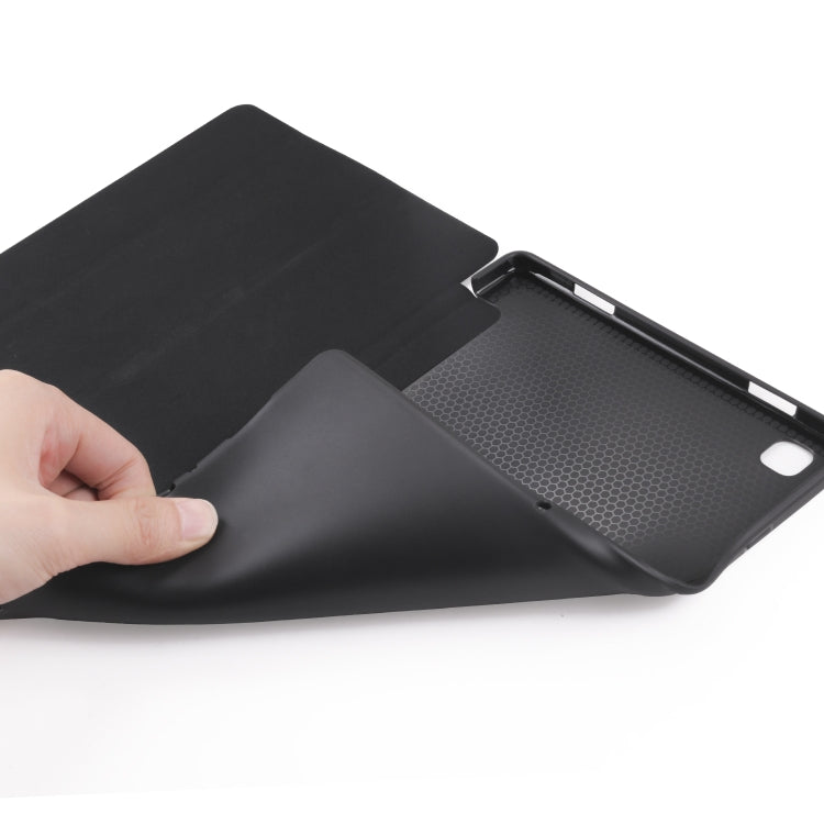 For Samsung Galaxy A7 10.4 (2020) T500 3-folding Horizontal Flip Honeycomb TPU Shockproof + PU Leather Case with Holder(Black) - Other Galaxy Tab PC by buy2fix | Online Shopping UK | buy2fix