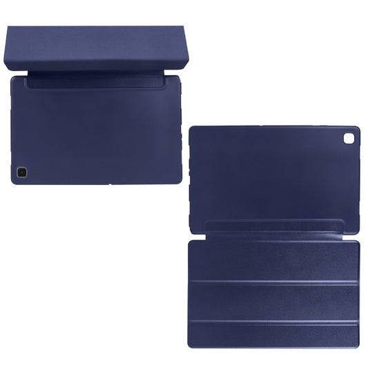 For Samsung Galaxy A7 10.4 (2020) T500 3-folding Horizontal Flip Honeycomb TPU Shockproof + PU Leather Case with Holder(Dark Blue) by buy2fix