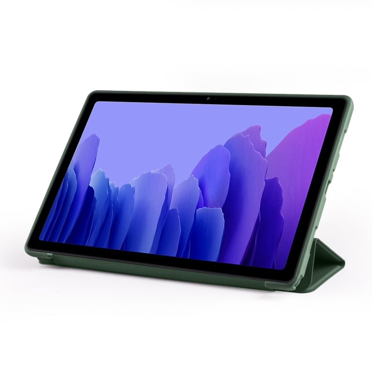 For Samsung Galaxy A7 10.4 (2020) T500 3-folding Horizontal Flip Honeycomb TPU Shockproof + PU Leather Case with Holder(Green) - Other Galaxy Tab PC by buy2fix | Online Shopping UK | buy2fix