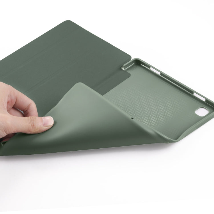 For Samsung Galaxy A7 10.4 (2020) T500 3-folding Horizontal Flip Honeycomb TPU Shockproof + PU Leather Case with Holder(Green) - Other Galaxy Tab PC by buy2fix | Online Shopping UK | buy2fix