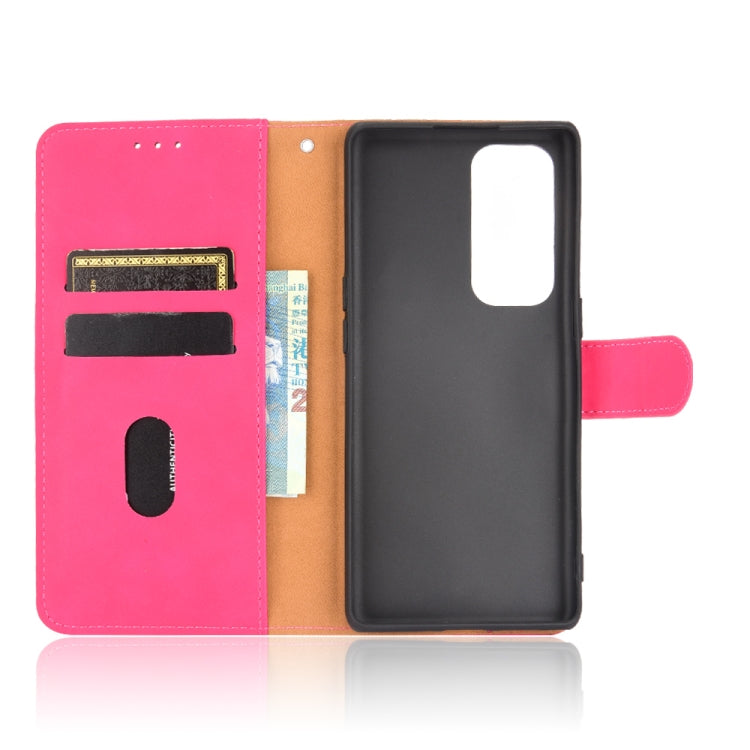 For OPPO Find X3 Neo Solid Color Skin Feel Magnetic Buckle Horizontal Flip Calf Texture PU Leather Case with Holder & Card Slots & Wallet(Rose Red) - OPPO Cases by buy2fix | Online Shopping UK | buy2fix