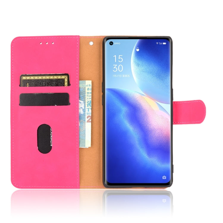 For OPPO Find X3 Neo Solid Color Skin Feel Magnetic Buckle Horizontal Flip Calf Texture PU Leather Case with Holder & Card Slots & Wallet(Rose Red) - OPPO Cases by buy2fix | Online Shopping UK | buy2fix