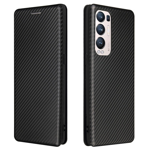 For OPPO Find X3 Neo Carbon Fiber Texture Horizontal Flip TPU + PC + PU Leather Case with Card Slot(Black) by buy2fix