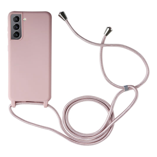 For Samsung Galaxy S21+ 5G Candy Colors TPU Protective Case with Lanyard(Rose Gold) - Galaxy S21+ 5G Cases by buy2fix | Online Shopping UK | buy2fix