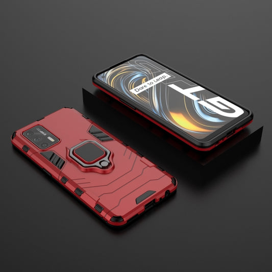 For OPPO Realme GT 5G PC + TPU Shockproof Protective Case with Magnetic Ring Holder(Red) by buy2fix