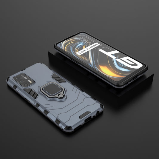 For OPPO Realme GT 5G PC + TPU Shockproof Protective Case with Magnetic Ring Holder(Navy Blue) by buy2fix