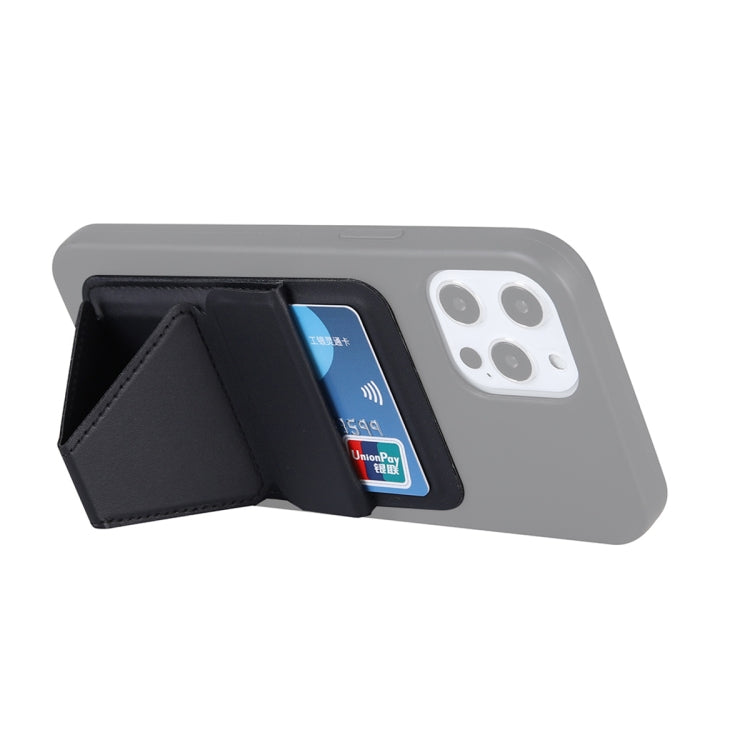 Magsafing Magnetic Folding Stand Leather Wallet Snap-On Card Holder Case Bag for iPhone 12 mini, iPhone 12, iPhone 12 Pro, iPhone 12 Pro Max(Black) - iPhone 12 Pro Max Cases by buy2fix | Online Shopping UK | buy2fix