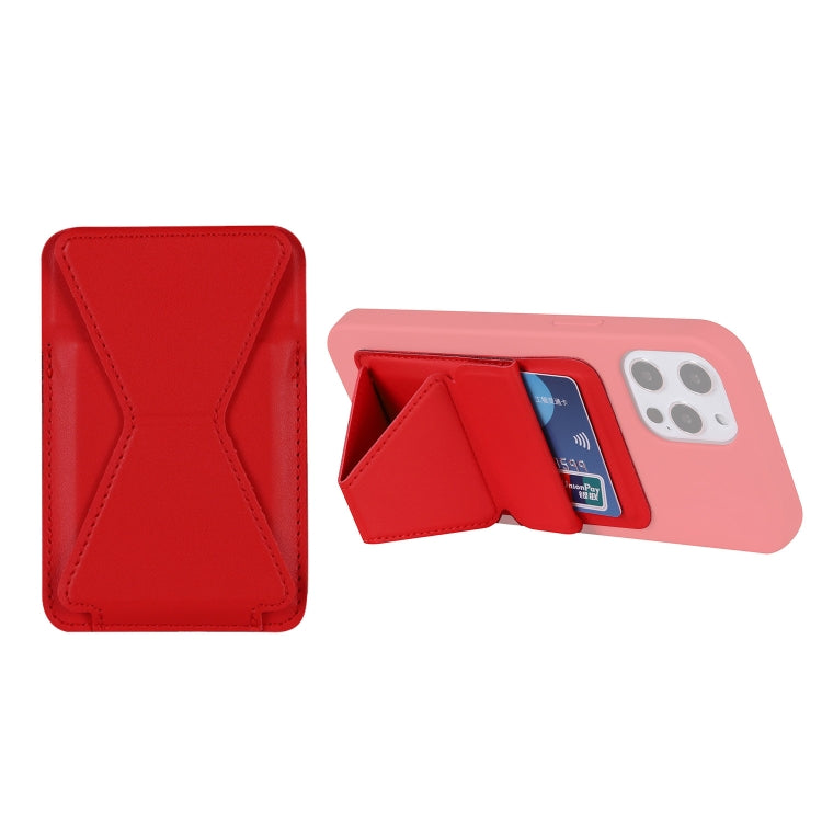 Magsafing Magnetic Folding Stand Leather Wallet Snap-On Card Holder Case Bag for iPhone 12 mini, iPhone 12, iPhone 12 Pro, iPhone 12 Pro Max(Red) - iPhone 12 Pro Max Cases by buy2fix | Online Shopping UK | buy2fix