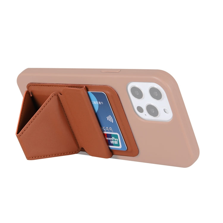 Magsafing Magnetic Folding Stand Leather Wallet Snap-On Card Holder Case Bag for iPhone 12 mini, iPhone 12, iPhone 12 Pro, iPhone 12 Pro Max(Brown) - iPhone 12 Pro Max Cases by buy2fix | Online Shopping UK | buy2fix