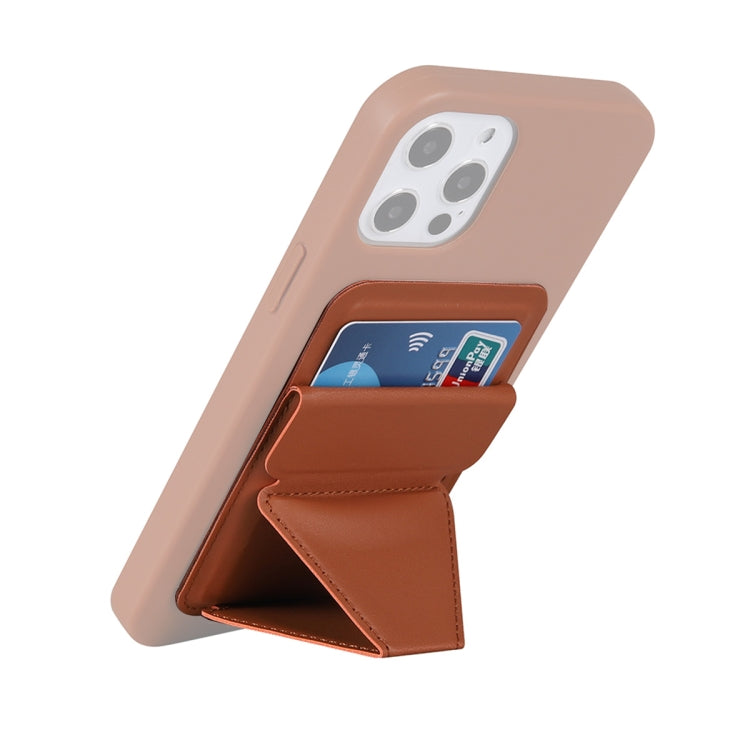 Magsafing Magnetic Folding Stand Leather Wallet Snap-On Card Holder Case Bag for iPhone 12 mini, iPhone 12, iPhone 12 Pro, iPhone 12 Pro Max(Brown) - iPhone 12 Pro Max Cases by buy2fix | Online Shopping UK | buy2fix