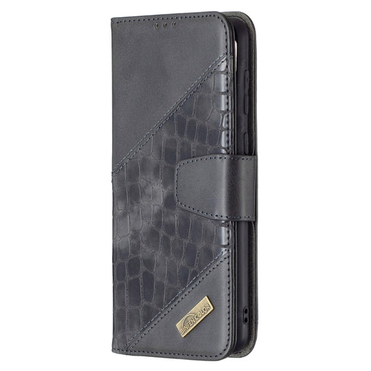 For Samsung Galaxy A02 / M02 Matching Color Crocodile Texture Horizontal Flip PU Leather Case with Wallet & Holder & Card Slots(Black) by buy2fix