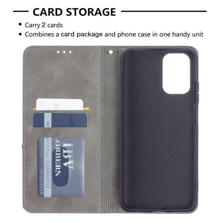 For Xiaomi Redmi Note 10 4G / Note 10s Rhombus Texture Horizontal Flip Magnetic Leather Case with Holder & Card Slots(Grey) - Xiaomi Cases by buy2fix | Online Shopping UK | buy2fix