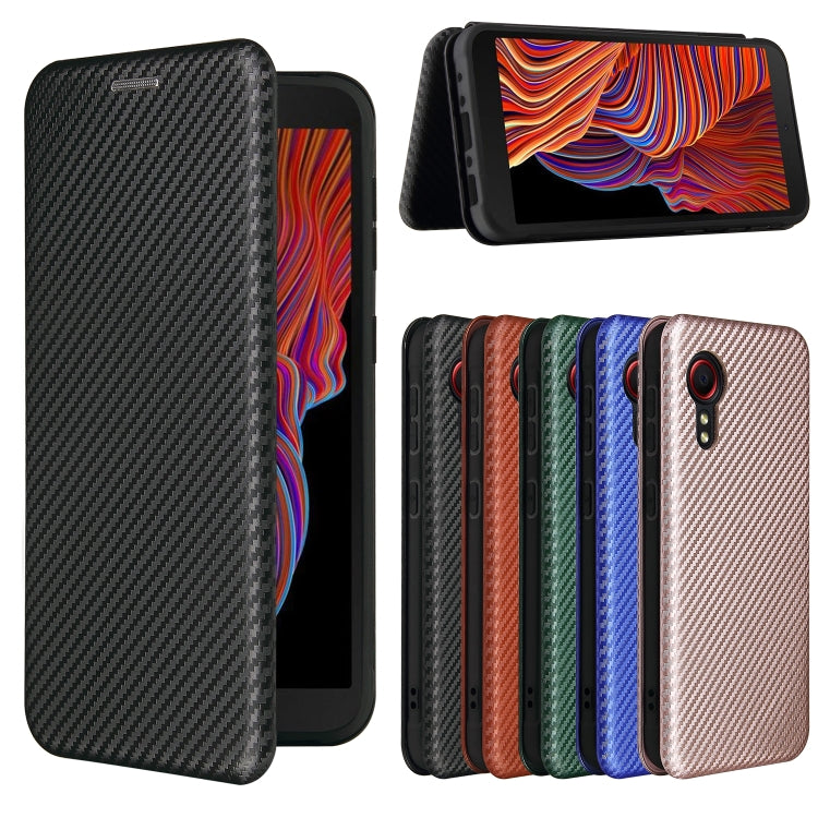 For Samsung Galaxy Xcover 5 Carbon Fiber Texture Horizontal Flip TPU + PC + PU Leather Case with Card Slot(Black) - Galaxy Phone Cases by buy2fix | Online Shopping UK | buy2fix