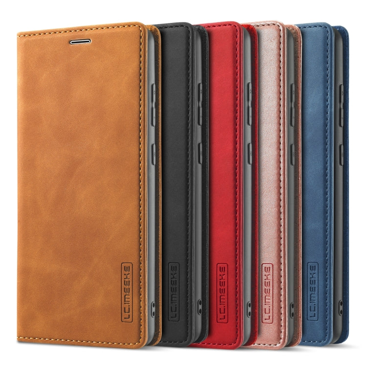 For Samsung Galaxy A52 5G / 4G LC.IMEEKE Strong Magnetism Ultra-thin Horizontal Flip Matte TPU + PU Leather Case with Holder & Card Slots & Wallet(Black) by LC.IMEEKE