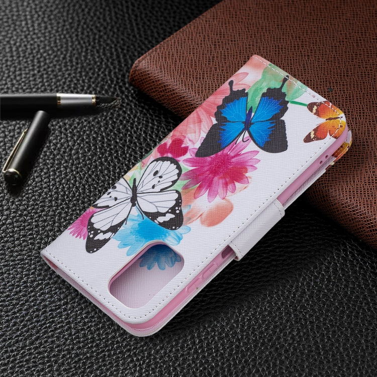For Xiaomi Redmi Note 10 4G/Note 10s Colored Drawing Pattern Horizontal Flip Leather Case with Holder & Card Slots & Wallet(Butterflies) by buy2fix
