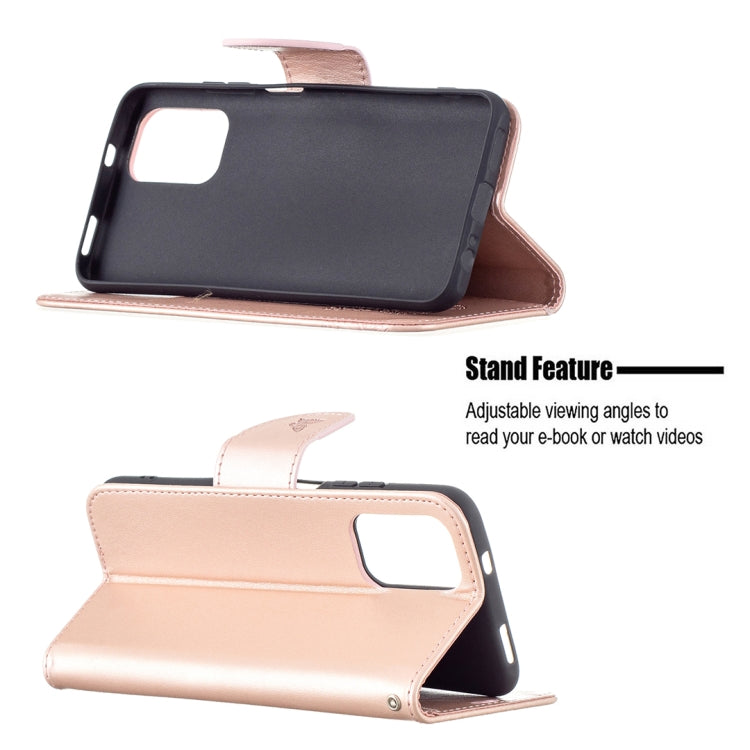 For Xiaomi Redmi Note 10 4G/Note 10s Two Butterflies Embossing Pattern Horizontal Flip Leather Case with Holder & Card Slot & Wallet & Lanyard(Rose Gold) - Xiaomi Cases by buy2fix | Online Shopping UK | buy2fix