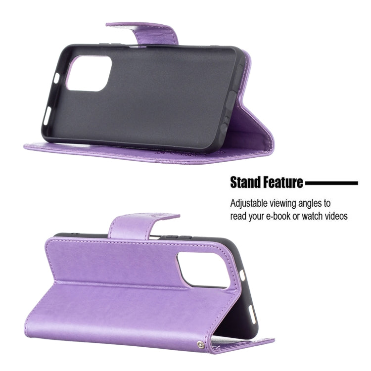 For Xiaomi Redmi Note 10 4G/Note 10s Two Butterflies Embossing Pattern Horizontal Flip Leather Case with Holder & Card Slot & Wallet & Lanyard(Purple) - Xiaomi Cases by buy2fix | Online Shopping UK | buy2fix