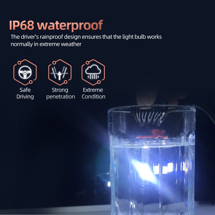 F2 H8 / H9 / H11 2 PCS DC9-36V / 25W / 6000K / 2500LM IP68 Waterproof Car LED Headlight(Cold White Light) - LED Headlamps by buy2fix | Online Shopping UK | buy2fix