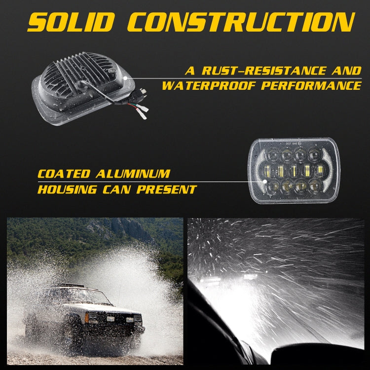 7 inch(5X7)/(7X6) H4 DC 9V-30V 30000LM 300W 8LEDs Car Square Shape LED Headlight Lamps for Jeep Wrangler - Work Lights by buy2fix | Online Shopping UK | buy2fix
