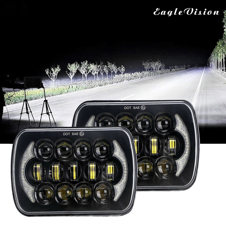 7 inch(5X7)/(7X6) H4 DC 9V-30V 30000LM 300W 8LEDs Car Square Shape LED Headlight Lamps for Jeep Wrangler - Work Lights by buy2fix | Online Shopping UK | buy2fix