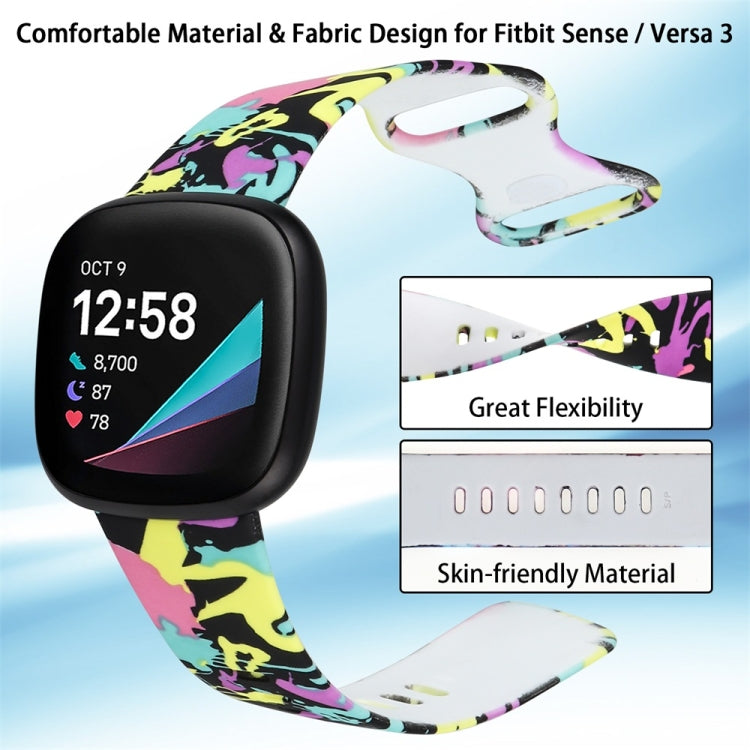 For Fitbit Versa 3 Printing Watch Band, Size: S (I) - Watch Bands by buy2fix | Online Shopping UK | buy2fix