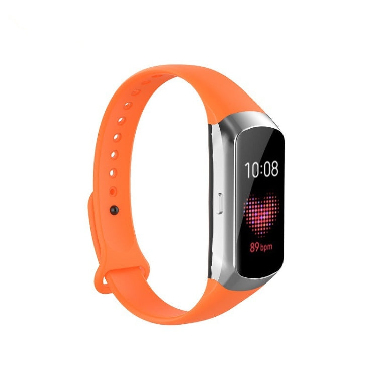 For Samsung Galaxy Fit SM-R370 Silicone Glossy Nail Button Watch Band(Orange) - Watch Bands by buy2fix | Online Shopping UK | buy2fix