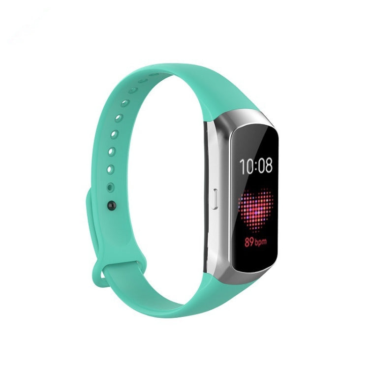 For Samsung Galaxy Fit SM-R370 Silicone Glossy Nail Button Watch Band(Cyan) - Watch Bands by buy2fix | Online Shopping UK | buy2fix