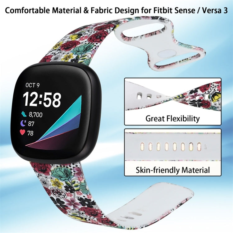 For Fitbit Versa 3 Printing Watch Band, Size:L(J) - Watch Bands by buy2fix | Online Shopping UK | buy2fix