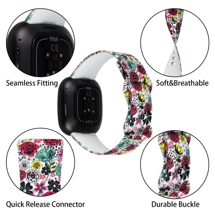For Fitbit Versa 3 Printing Watch Band, Size:L(J) - Watch Bands by buy2fix | Online Shopping UK | buy2fix
