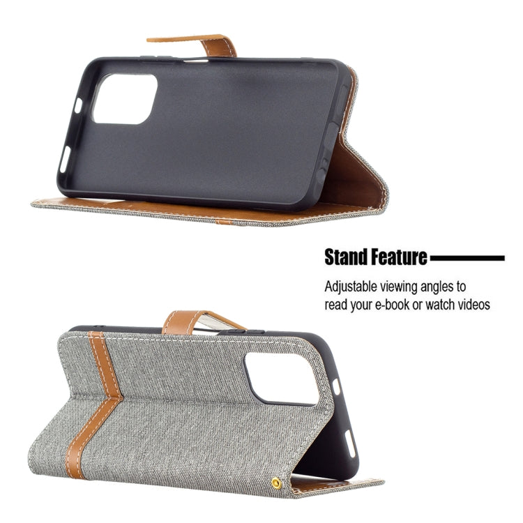 For Xiaomi Redmi Note 10 4G / Note 10S Color Matching Denim Texture Horizontal Flip Leather Case with Holder & Card Slots & Wallet & Lanyard(Grey) - Xiaomi Cases by buy2fix | Online Shopping UK | buy2fix