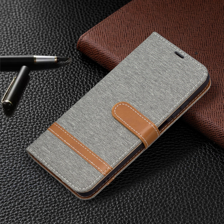 For Xiaomi Redmi Note 10 4G / Note 10S Color Matching Denim Texture Horizontal Flip Leather Case with Holder & Card Slots & Wallet & Lanyard(Grey) - Xiaomi Cases by buy2fix | Online Shopping UK | buy2fix