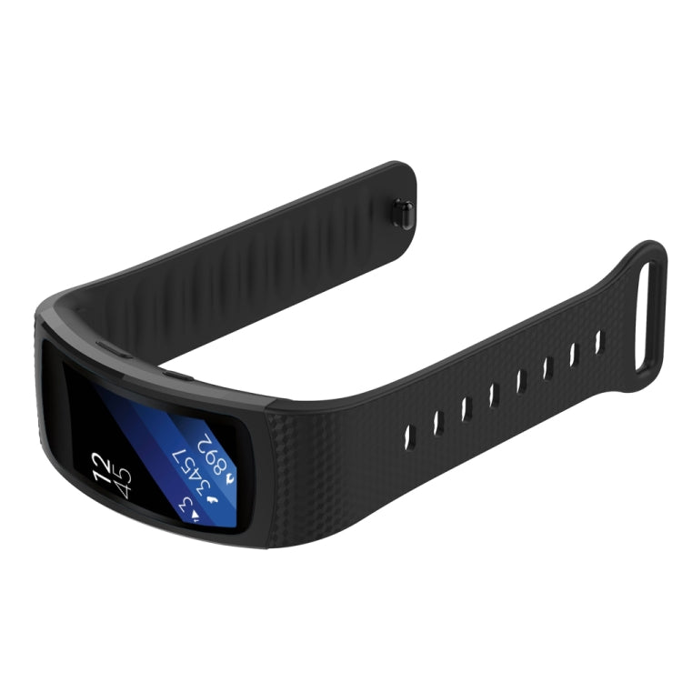 For Samsung Gear Fit2 Pro Silicone Watch Band, Size:S(Black) - Watch Bands by buy2fix | Online Shopping UK | buy2fix