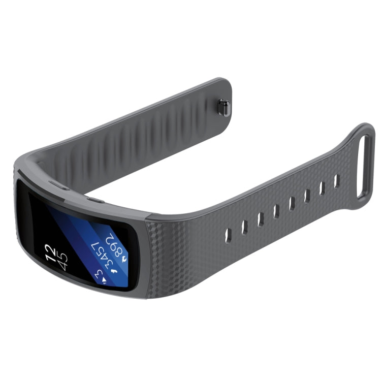 For Samsung Gear Fit2 Pro Silicone Watch Band, Size:S(Grey) - Watch Bands by buy2fix | Online Shopping UK | buy2fix