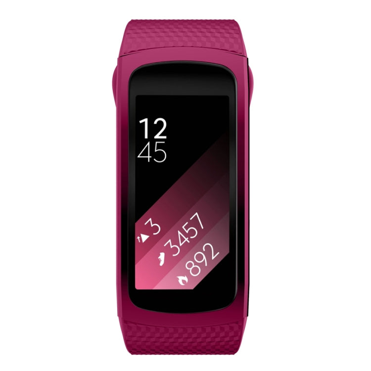 For Samsung Gear Fit2 Pro Silicone Watch Band, Size:S(Purple) - Watch Bands by buy2fix | Online Shopping UK | buy2fix
