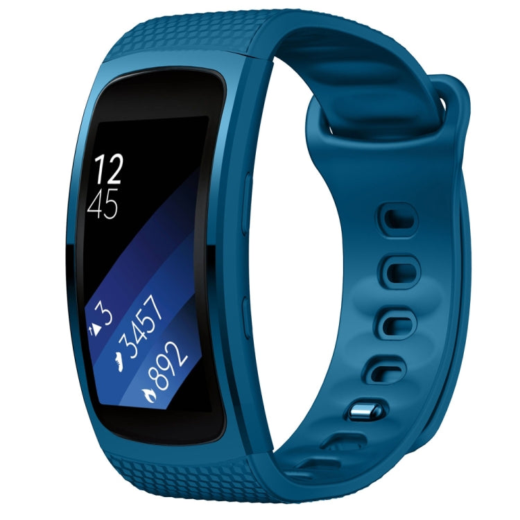 For Samsung Gear Fit2 Pro Silicone Watch Band, Size:L(Official Blue) - Watch Bands by buy2fix | Online Shopping UK | buy2fix